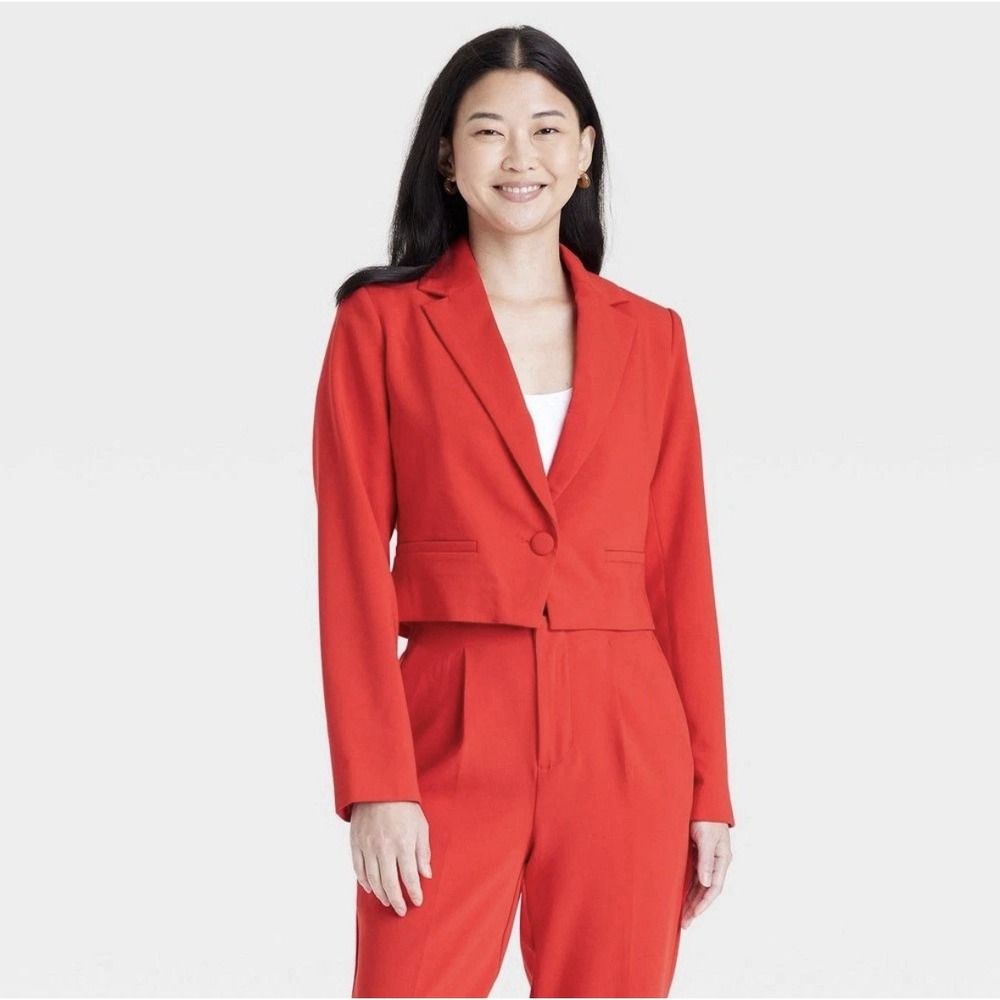 Women's Crop‎ Blazer - A New Day Red 2K3Y7W Large NWT. Retail Price $38